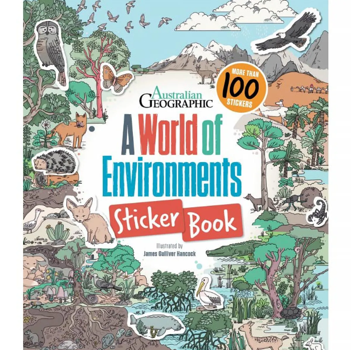 Kids Australian Geographic Activity Books|Animals & Nature-A World of Environments Sticker Book