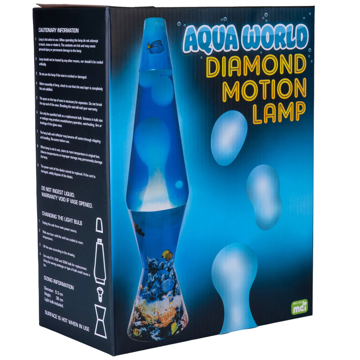 Australian Geographic 8+ Years|Lights-Aqua World Lava Lamp - Blue