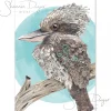 Australian Geographic Accessories|Greeting Cards-Eye on You - Kookaburra Greeting Card by Shannon Dwyer