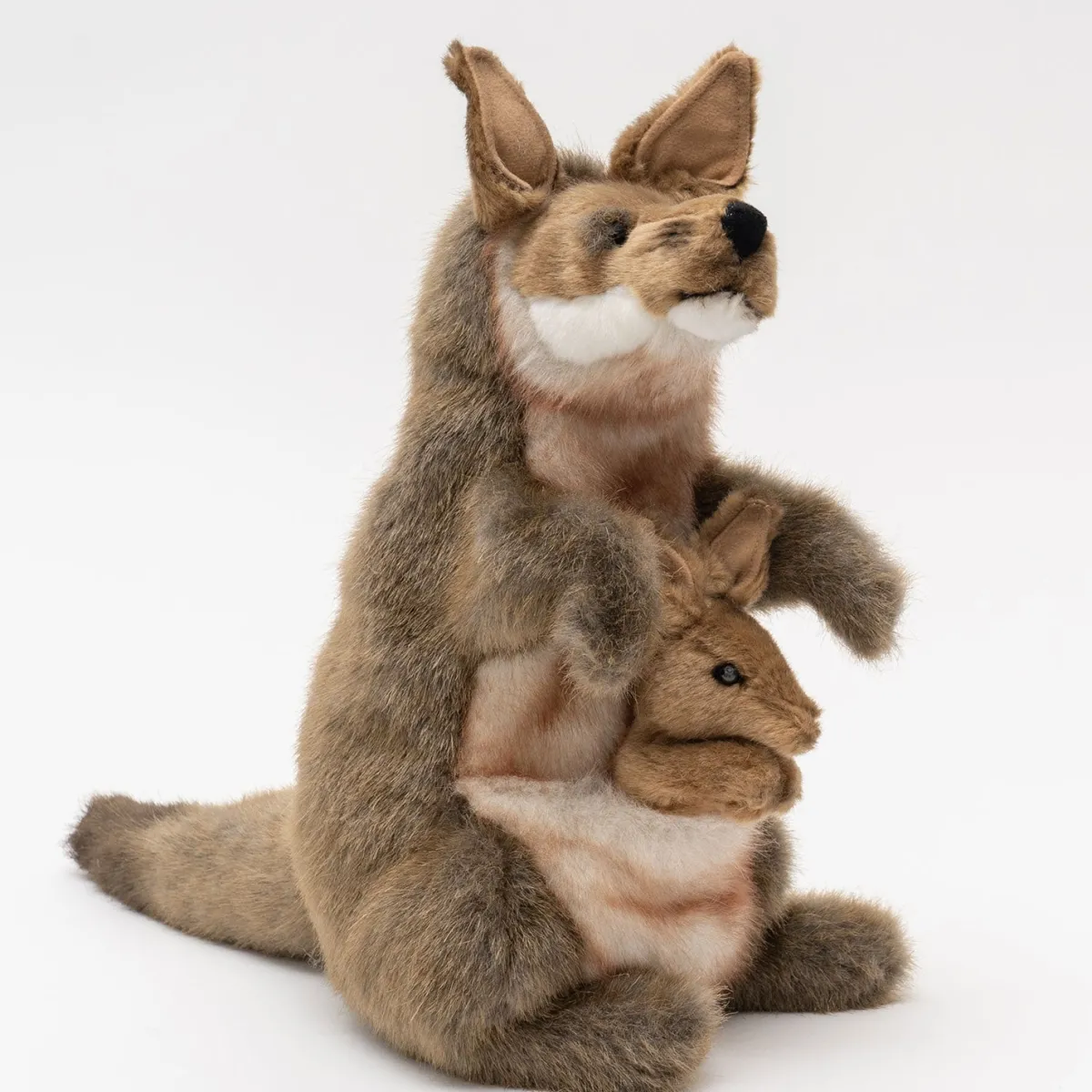 Australian Geographic Plush & Soft Toys|0-24 Months-Hansa Kangaroo And Joey Puppet