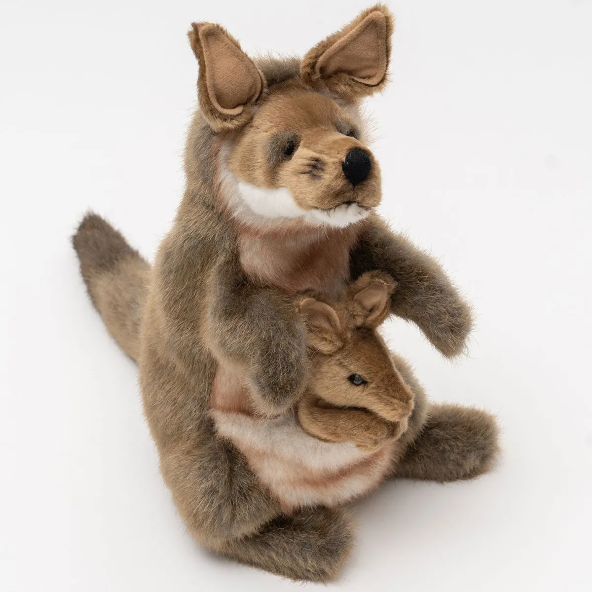Australian Geographic Plush & Soft Toys|0-24 Months-Hansa Kangaroo And Joey Puppet