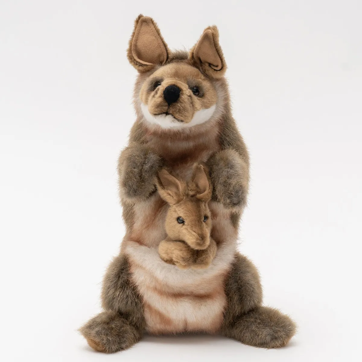Australian Geographic Plush & Soft Toys|0-24 Months-Hansa Kangaroo And Joey Puppet