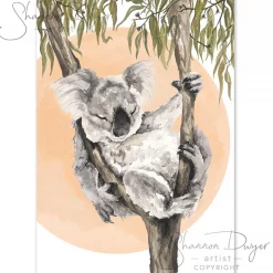 Australian Geographic Accessories|Greeting Cards-Naptime - Koala Greeting Card by Shannon Dwyer