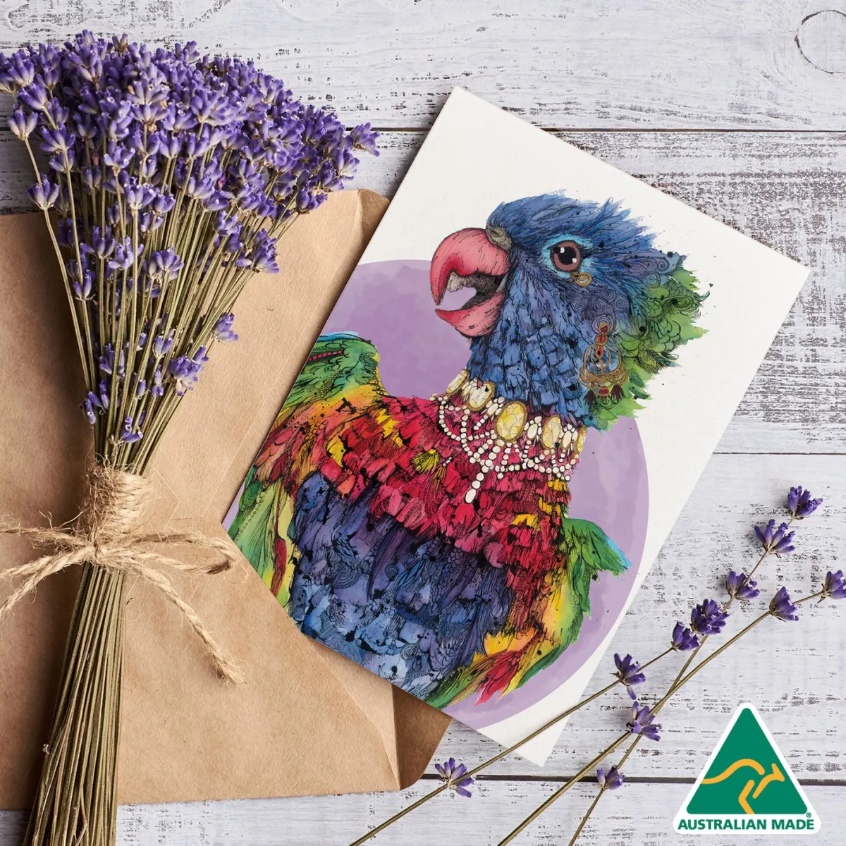 Australian Geographic Accessories|Greeting Cards-Rainbow - Lorikeet Greeting Card by Shannon Dwyer
