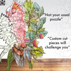 Australian Geographic Puzzles|Arts & Crafts-Shaped Wooden 132 Piece Jigsaw Puzzle, Major Mitchell's Cockatoo