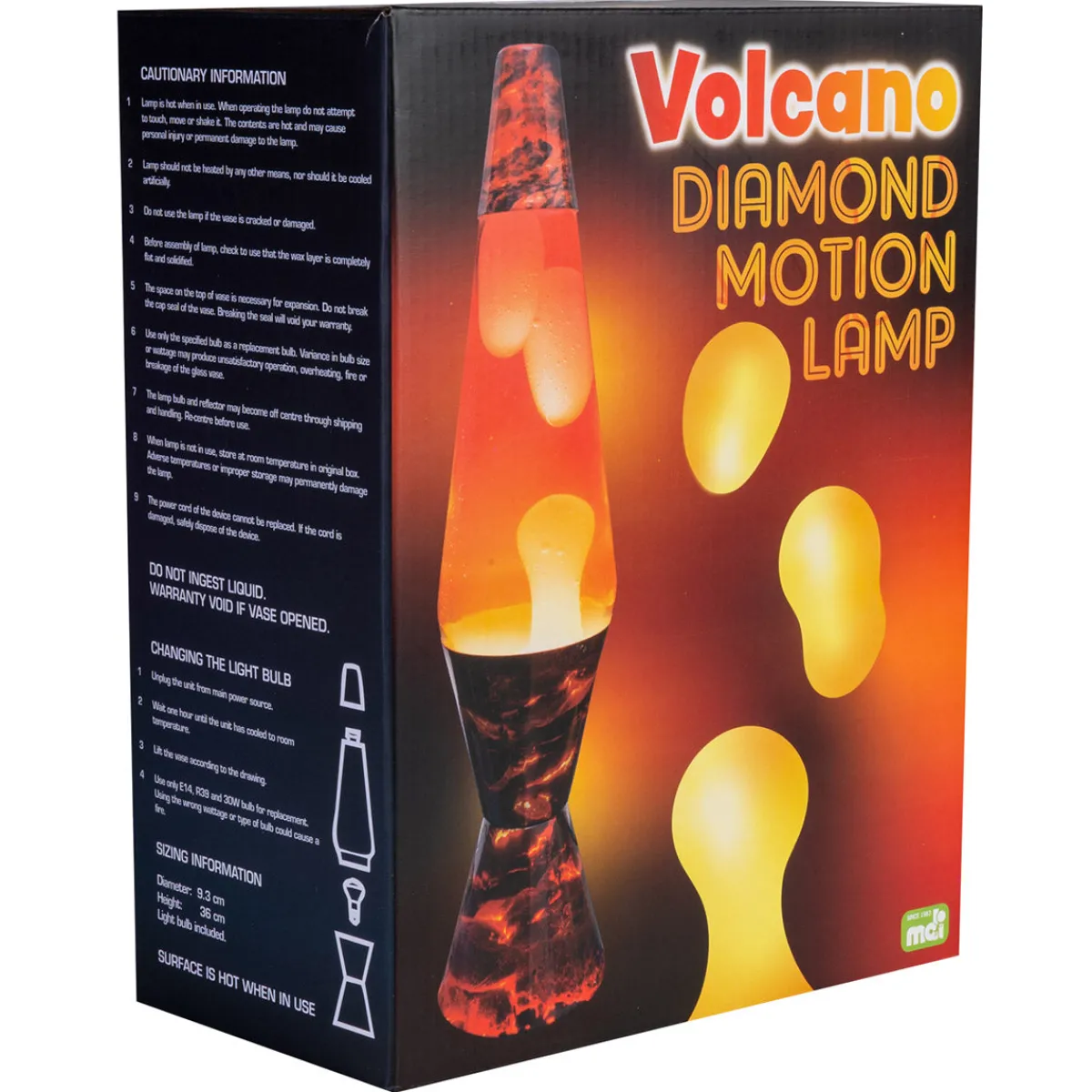 Australian Geographic 8+ Years|Lights-Volcano Lava Lamp - Red and Yellow